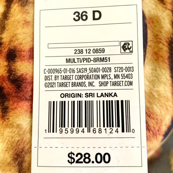 Shade & Shore Tiger Print Triangle Bikini Top Bathing Swim 34D 34DD 36C 36D - Picture 12 of 13